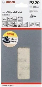 Bosch Professional M480 Best for Wood and Paint Gewebeschleifblatt K320, 93x186mm, 10 Stück