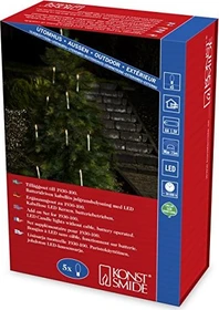 Konstsmide Christbaumkerzen Erweiterungs-Set weiß LED 5x warmweiß, 5 Stück