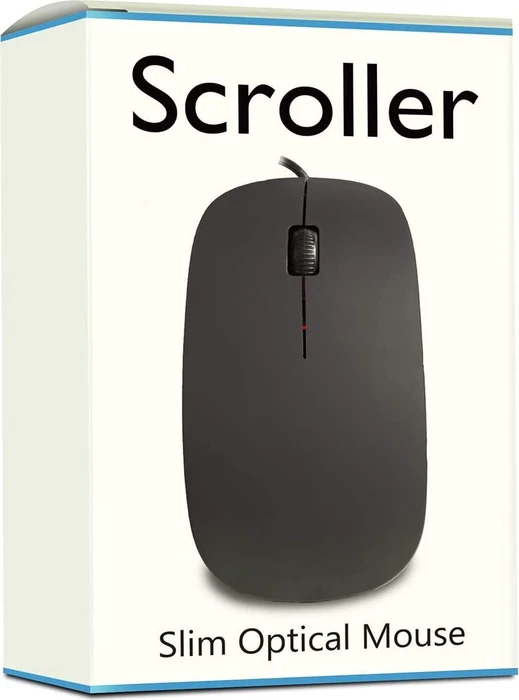 CiT Scroller Slim Optical Wired Mouse, USB