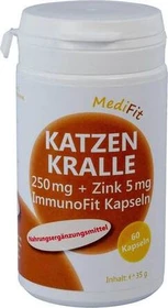 MediFit Katzenkralle 250 mg + Zink 5 mg ImmunoFit Kapseln, 60 Stück