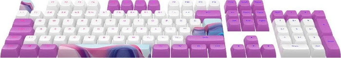 Dark Project Candy K Multilingual Keycaps, Kunststoff (PBT) Double-Shot, CSA-Profil, weiß/violett, 177 Tasten, ANSI & ISO