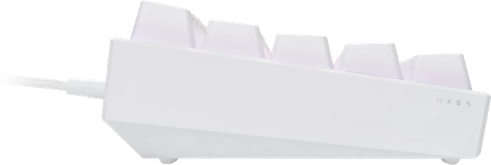 Corsair Gaming K65 RGB Mini, 60%, weiß, MX SPEED RGB Silver, USB, DE