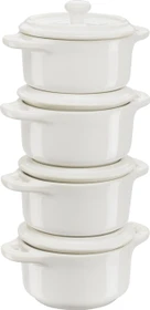 Zwilling Staub Ceramique Mini Cocotte Schmortopf 10cm elfenbein weiß, 4 Stück