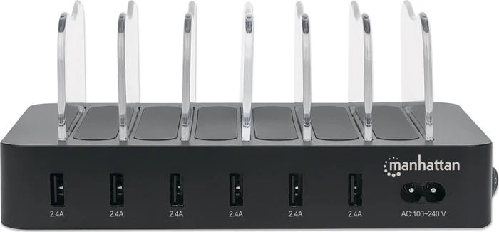 Manhattan 6-Port USB-Ladestation schwarz