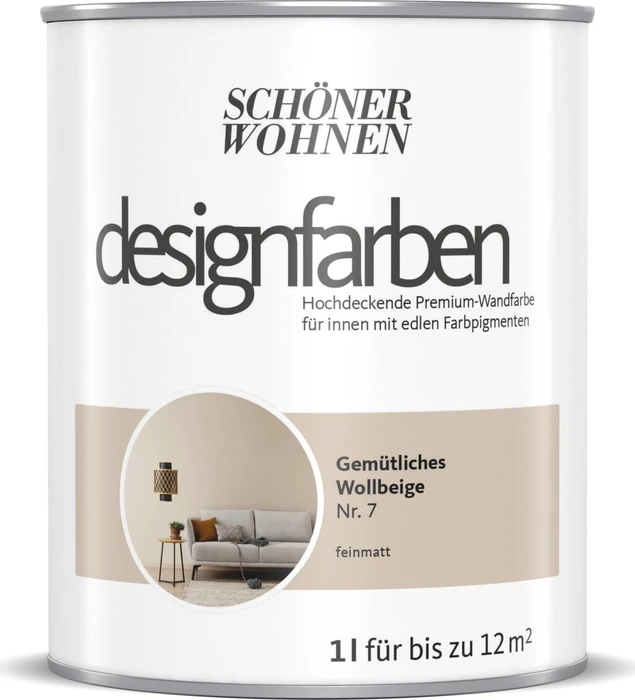 Schöner Wohnen Designfarben innen gemütliches wollbeige, 1l