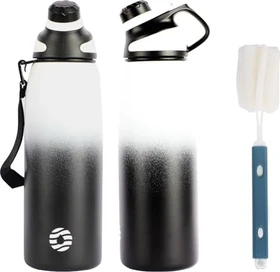 FJbottle Magnetische Isolierflasche 1l weiß/schwarz