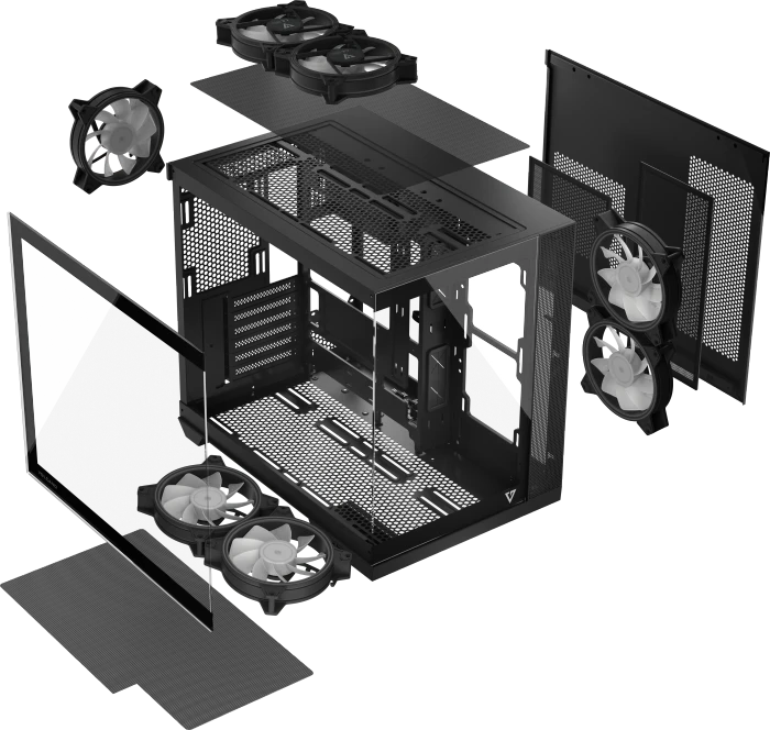 Modecom Volcano Panorama Apex ARGB 7F Grey, Glasfenster