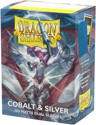 Dragon Shield Matte Dual Sleeves Standard cobalt & silver, 100 Stück