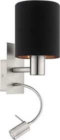 Eglo Pasteri Wandleuchte 2-flammig nickel matt/schwarz