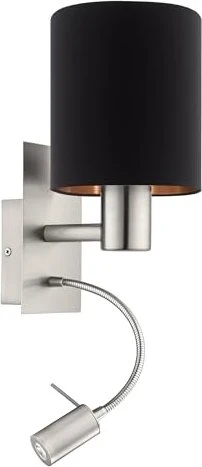 Eglo Pasteri Wandleuchte 2-flammig nickel matt/schwarz