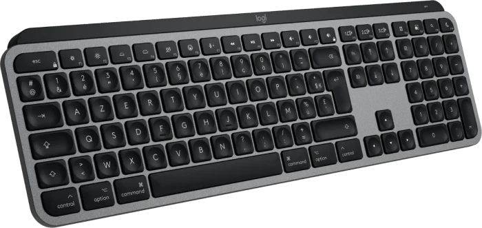 Logitech Keys S for Mac, Space Gray, schwarz/grau, LEDs weiß, Logi Bolt, USB/Bluetooth, FR