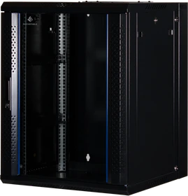 Rockstable 19" Wandschrank 12HE, Sicherheitsglastür, IP2X, schwarz, 600mm tief