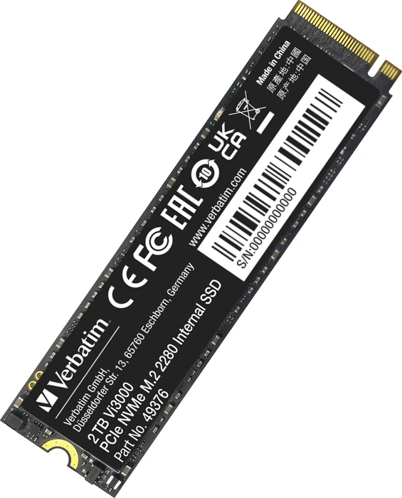 Verbatim Vi3000 PCIe NVMe SSD 2TB, M.2 2280 / M-Key / PCIe 3.0 x4