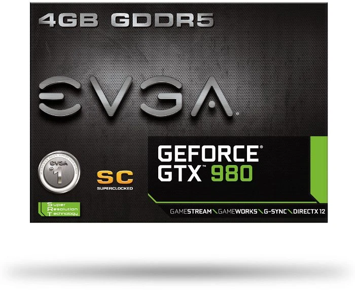 EVGA GeForce GTX 980 SuperClocked, 4GB GDDR5, DVI, HDMI, 3x DP
