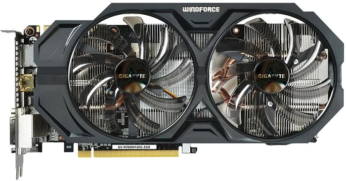 GIGABYTE GeForce GTX 760 Windforce 2X OC, 2GB GDDR5, 2x DVI, HDMI, DP
