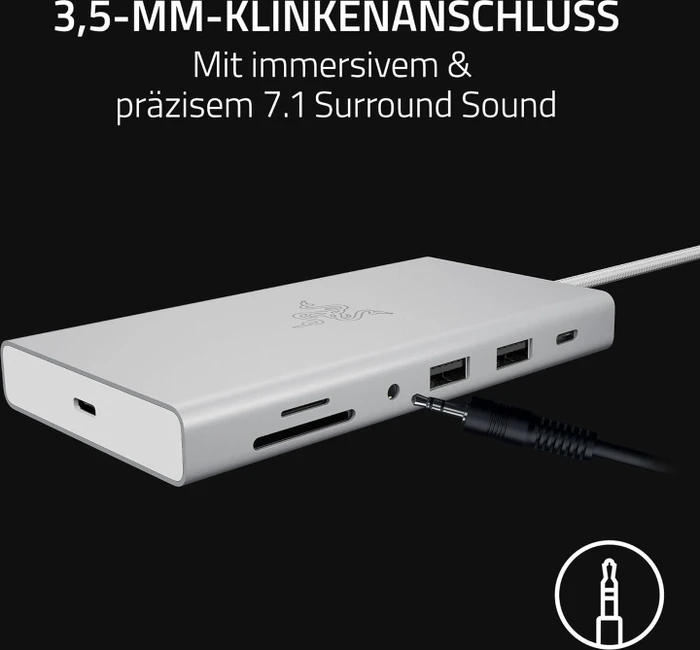 Razer USB-C Dock, weiß, USB-C 3.1 [Stecker]
