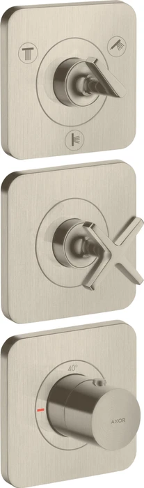 Hansgrohe Axor Citterio E Thermostatmodul 380/120 Kontrollfeld für 3 Verbraucher brushed nickel