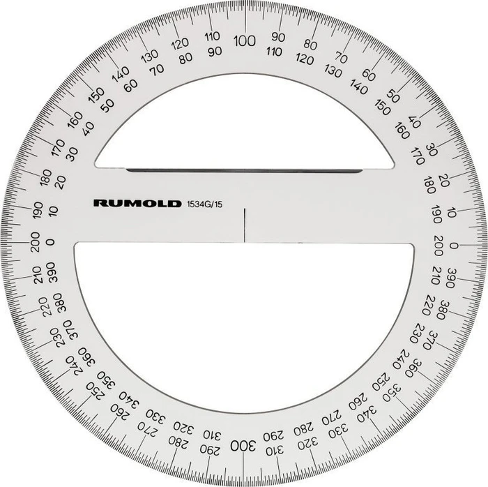 Rumold Vollkreis-Winkelmesser 400gon 15cm, transparent