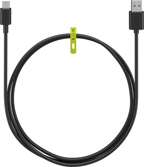goobay USB Kabel, USB 2.0, 480Mb/s, USB-C 2.0 [Stecker] auf USB-A 2.0 [Stecker], 15W, schwarz, 10cm