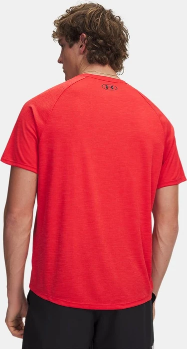 Under Armour Tech Textured Funktionsshirt kurzarm rot/schwarz (Herren)