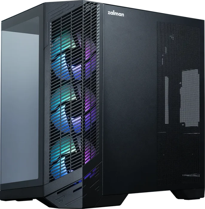 Zalman D50 Black, schwarz, Glasfenster