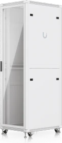 Ubiquiti 42U Rack Cabinet, 19" Rackschrank 42HE, mit Rollen, Glastür, weiß, 800mm tief