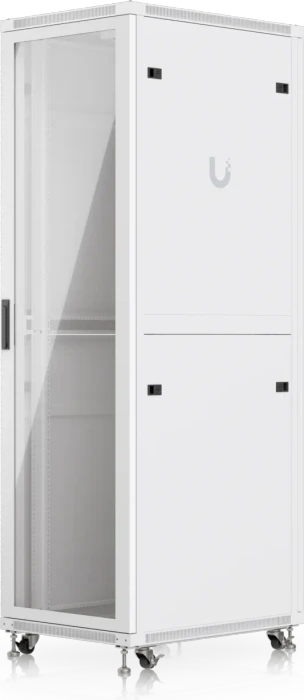Ubiquiti 42U Rack Cabinet, 19" Rackschrank 42HE, mit Rollen, Glastür, weiß, 800mm tief