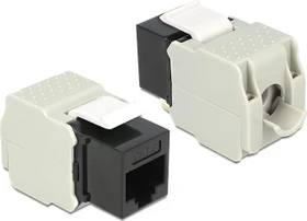 DeLOCK Keystone Modul RJ-45 Buchse via Verlegekabel Cat6, schwarz