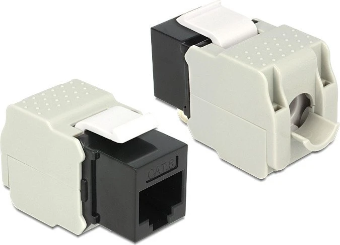DeLOCK Keystone Modul RJ-45 Buchse via Verlegekabel Cat6, schwarz