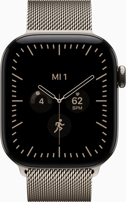 Apple Watch Series 12 (GPS + Cellular) 42mm Titan natur mit Milanaise-Armband natur