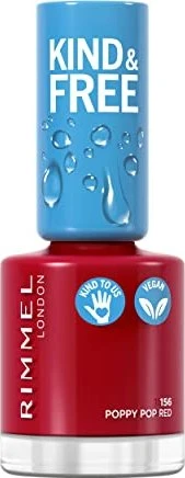 Rimmel Kind & Free Nagellack 156 Poppy Pop Red, 8ml