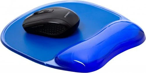 Q-Connect Gel-Mousepad mit Handgelenkauflage, 230x220mm, blau
