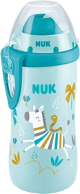 NUK Flexi Cup Trinkflasche Chamäleon Effekt, 12+M, 300ml, zebra türkis
