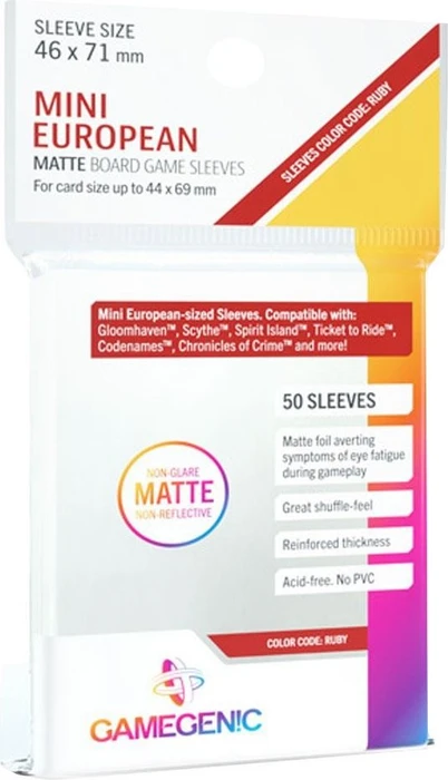Gamegenic Matte Board Game Sleeves Ruby transparent, 50 Stück