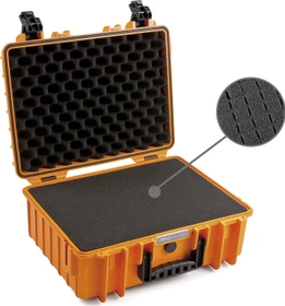 B&W International Outdoor Case Typ 5000 Koffer orange mit Schaumstoffeinsatz