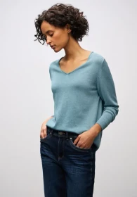 Street One V-Neck Pullover glacier blue mel. (Damen)