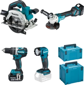 Makita DLX4154TJ Combo Kit Akku-Maschinenset inkl. MAKPAC + 2 Akkus 5.0Ah