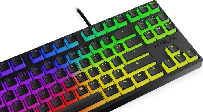 Krux Atax Pro RGB Pudding, TKL, schwarz, LEDs RGB, Gateron YELLOW, USB, US