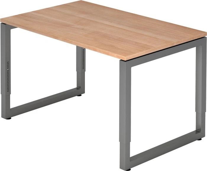 Hammerbacher Ergonomic Plus R-Serie RS12/N/G Schreibtisch 120x80cm Nussbaum/graphit