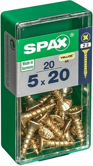 Spax YELLOX A2L 4CUT PZ2 Universalschraube, 5x20mm, 20 Stück