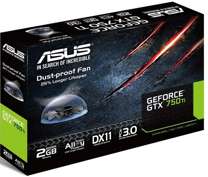 ASUS GeForce GTX 750 Ti, GTX750TI-PH-2GD5, 2GB GDDR5, VGA, 2x DVI, HDMI