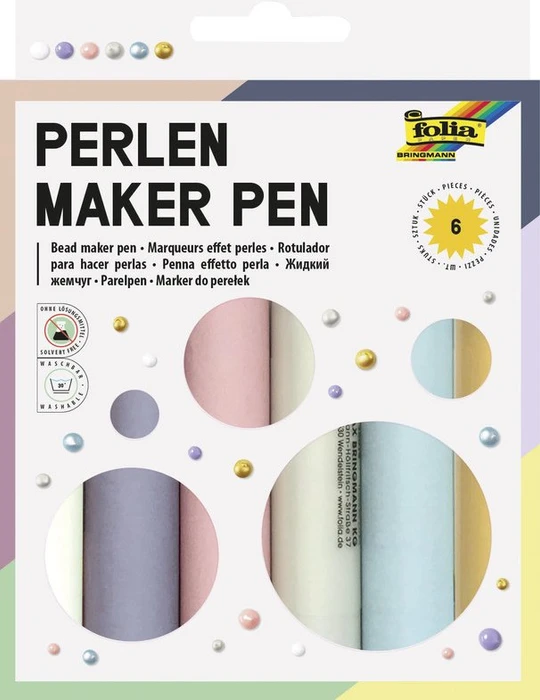 Folia Perlen Maker Pen Bastelfarbe, metallic-pulverblau, 30ml