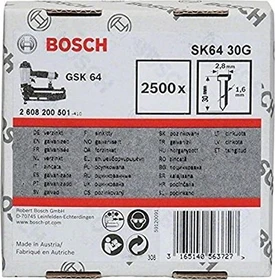 Bosch Professional SK64 25G Senkkopf-Stift verzinkt Tacker-Nägel, 25x1.6mm, 2500 Stück