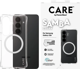 PanzerGlass Care Samba Case Transparent w. White Qi für Samsung Galaxy S26