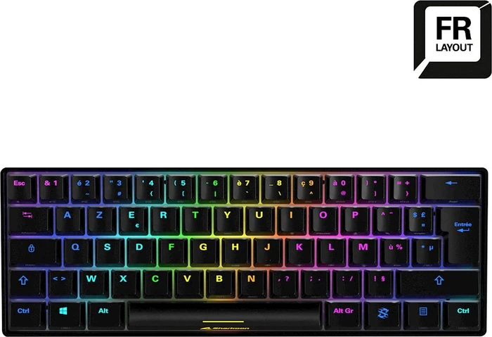 Sharkoon Skiller SGK50 S4, Black, LEDs RGB, hot-swap, Kailh KT RED, USB, FR