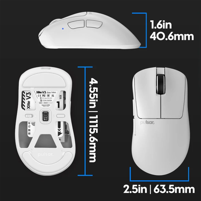 Pulsar Gaming Gears Xlite v3 Mini Wireless weiß, USB