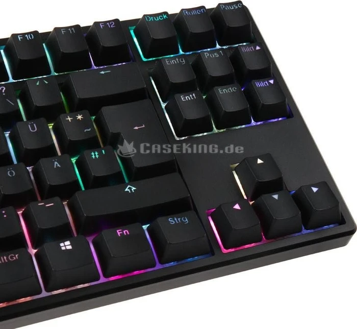 Ducky One TKL PBT schwarz, LEDs RGB, MX RGB BROWN, USB, DE