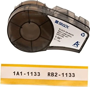 Brady Vinyl Beschriftungsband, 38.1mm, schwarz/weiß