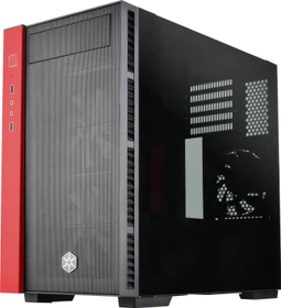 SilverStone Redline Series RL08, rot/schwarz, Glasfenster