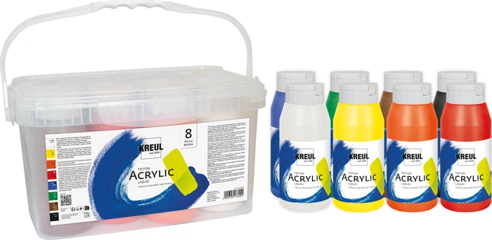 Acrylfarbe Powerpack, 8 Farben, 750ml, 8er-Set